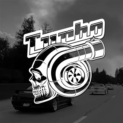 Stiker mobil tengkorak Turbo stiker vinyl decals