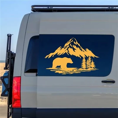 Stiker Gunung Salju Dan Beruang