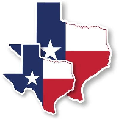 Stiker Vinyl Perekat Bendera Peta Texas