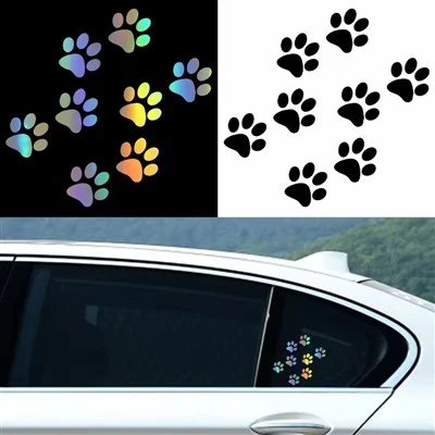 Stiker cetak kaki kucing untuk mobil