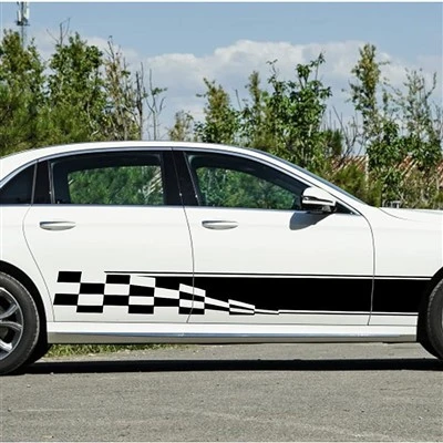 Stiker Body Mobil Stiker Garis Balap Hitam Vinil
