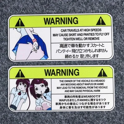 Stiker Refleksi Pola Gadis Kartun Peringatan