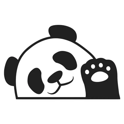 Stiker mobil panda tahan air mengintip