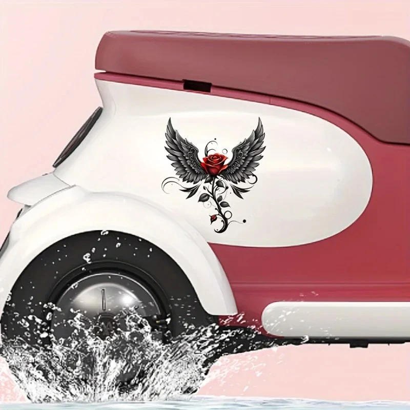 Stunning Angel Wings Rose Car Stickers