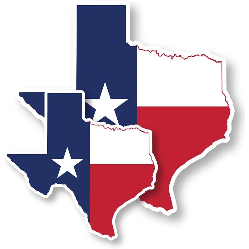 Stiker Vinyl Perekat Bendera Peta Texas