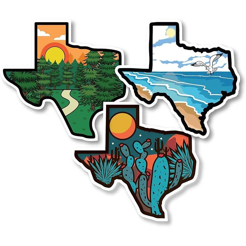 Texas Map Flag Adhesive Vinyl Sticker