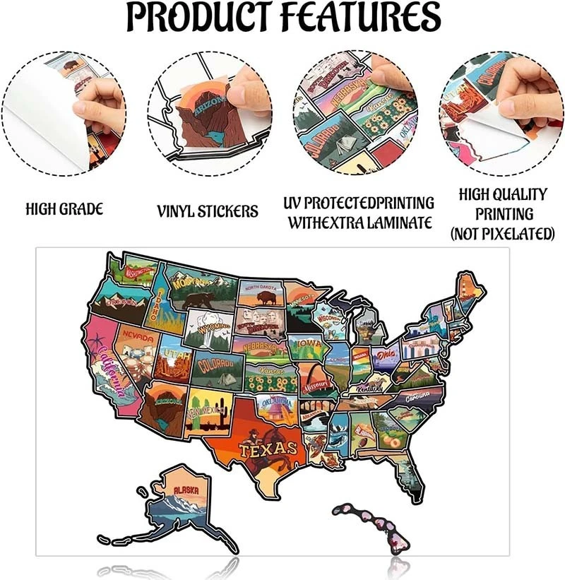 USA Map Sticker