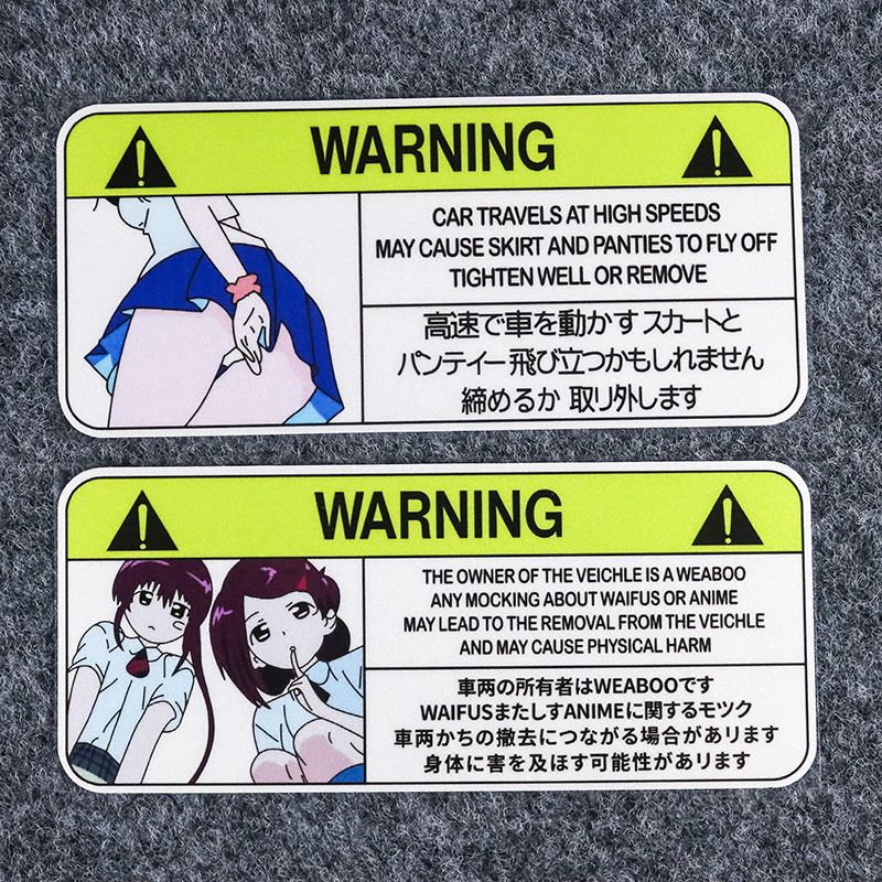 Stiker Refleksi Pola Gadis Kartun Peringatan